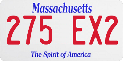 MA license plate 275EX2