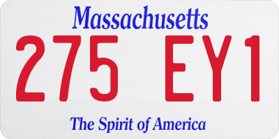 MA license plate 275EY1