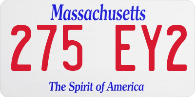 MA license plate 275EY2
