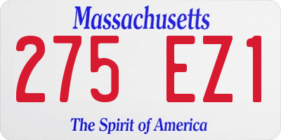 MA license plate 275EZ1