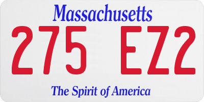 MA license plate 275EZ2