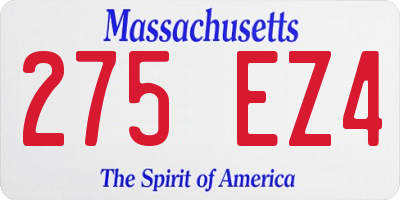 MA license plate 275EZ4