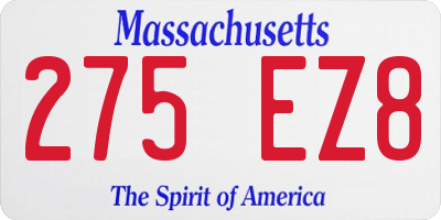 MA license plate 275EZ8