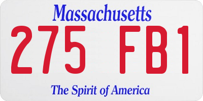 MA license plate 275FB1