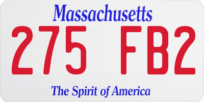 MA license plate 275FB2