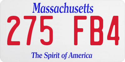 MA license plate 275FB4