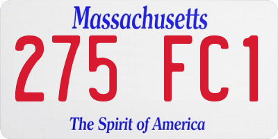 MA license plate 275FC1