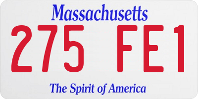 MA license plate 275FE1