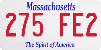 MA license plate 275FE2