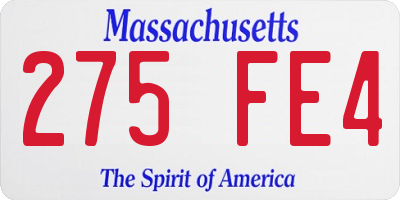 MA license plate 275FE4