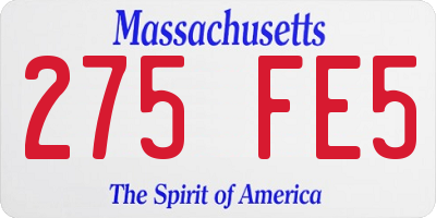 MA license plate 275FE5