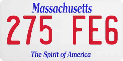 MA license plate 275FE6