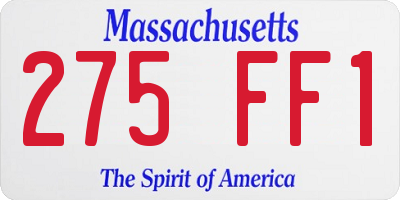 MA license plate 275FF1