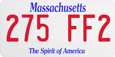 MA license plate 275FF2