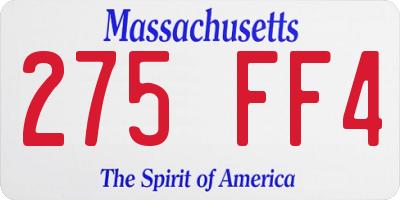 MA license plate 275FF4