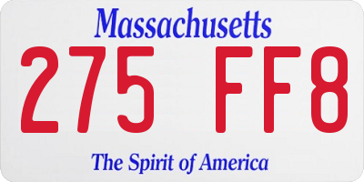 MA license plate 275FF8