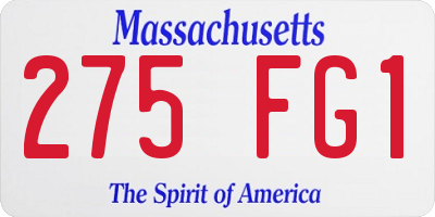 MA license plate 275FG1