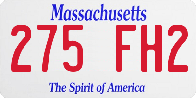 MA license plate 275FH2