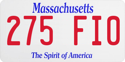 MA license plate 275FI0