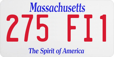 MA license plate 275FI1