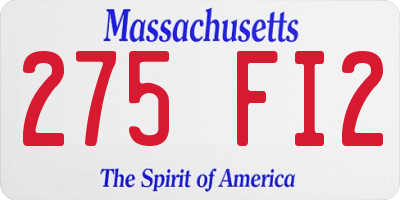 MA license plate 275FI2