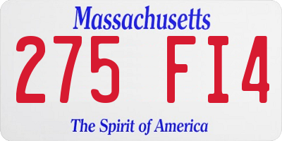MA license plate 275FI4