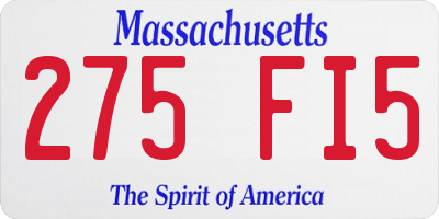 MA license plate 275FI5