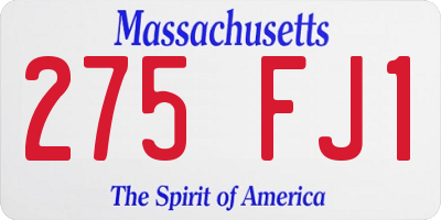 MA license plate 275FJ1