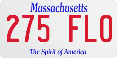 MA license plate 275FL0