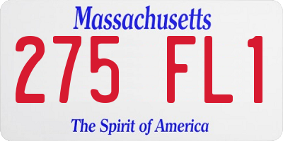 MA license plate 275FL1