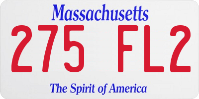 MA license plate 275FL2