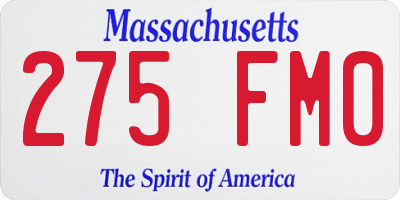 MA license plate 275FM0