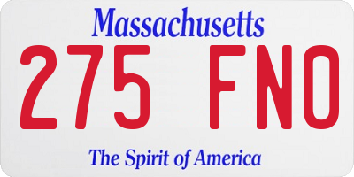 MA license plate 275FN0
