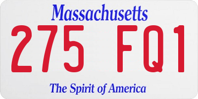 MA license plate 275FQ1