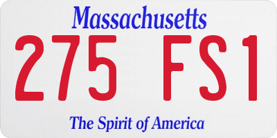 MA license plate 275FS1