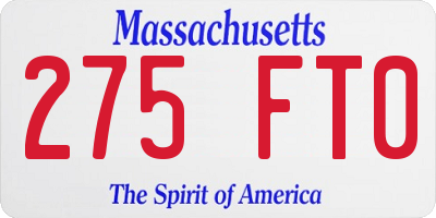MA license plate 275FT0