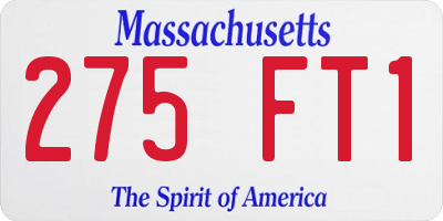 MA license plate 275FT1