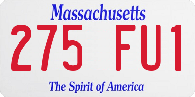 MA license plate 275FU1