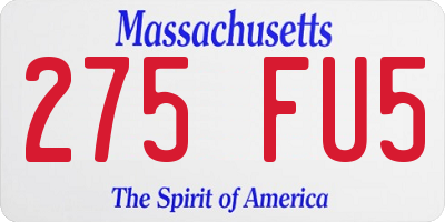 MA license plate 275FU5