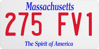 MA license plate 275FV1