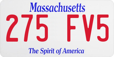 MA license plate 275FV5