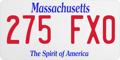 MA license plate 275FX0