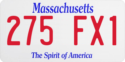MA license plate 275FX1