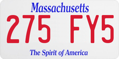 MA license plate 275FY5
