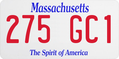MA license plate 275GC1