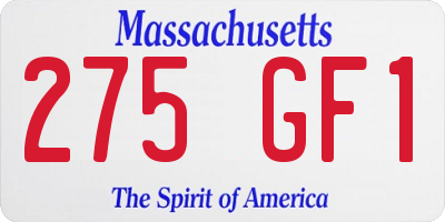 MA license plate 275GF1