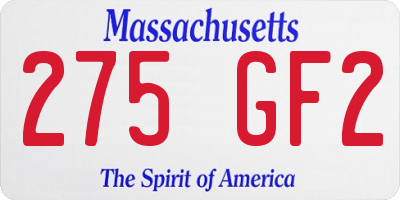 MA license plate 275GF2