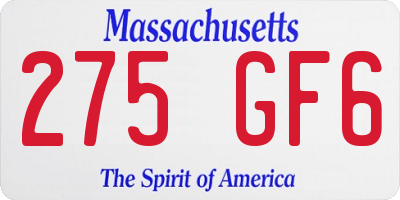 MA license plate 275GF6