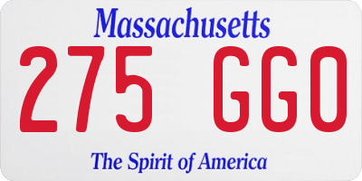 MA license plate 275GG0