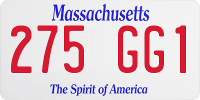 MA license plate 275GG1